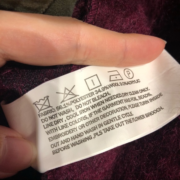 Asobio Wool Burgundy Cape - Picture 6 of 6